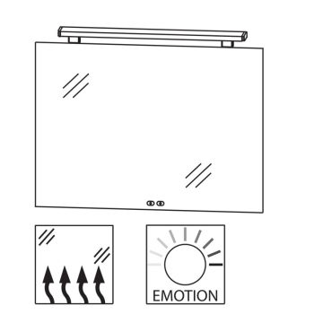 Puris Kera Plan Badspiegel - 100 cm Skizze
