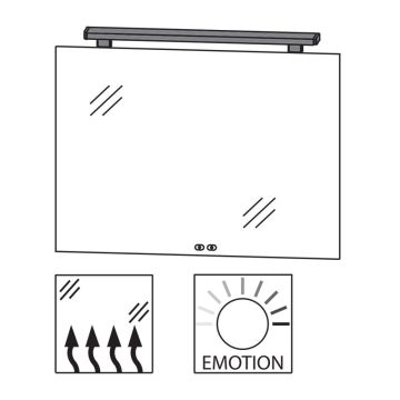 Puris Kera Plan Badspiegel - 100 cm Skizze