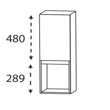Puris Kera Plan Highboard - 40 cm Skizze