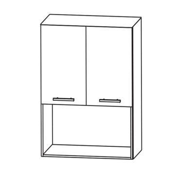 Puris Kera Plan Highboard - 30 cm, mit 1 Tür, offenes Fach Skizze