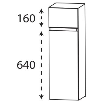 Puris Kera Plan Highboard - 30 cm Skizze