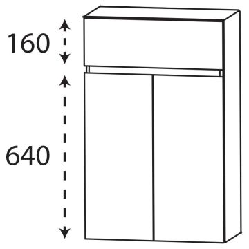 Puris Kera Plan Highboard - 60 cm Skizze