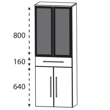 Puris Kera Plan Hochschrank - 60 cm Skizze