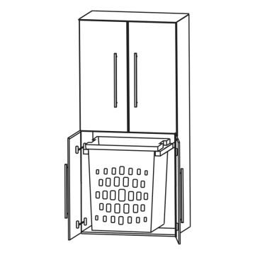 Puris Kera Plan Mittelschrank - 60 cm, mit Wäscheauszug Skizze