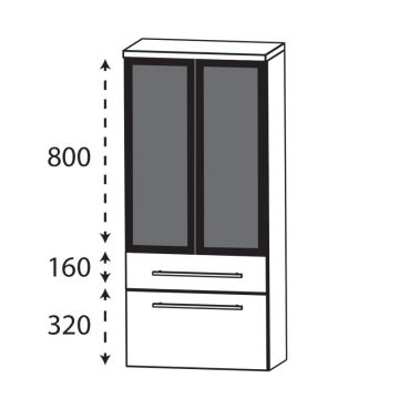 Puris Kera Plan Mittelschrank - 30 cm Skizze