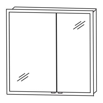 Puris Kera Plan Spiegelschrank / Einbauspiegelschrank - 85 cm Skizze