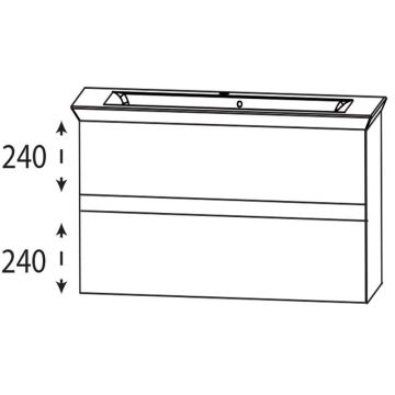 Puris Kera Plan Waschtisch mit Unterschrank - 106 cm Skizze