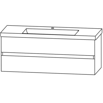 Puris Kera Plan Waschtisch mit Unterschrank - 142 cm Skizze