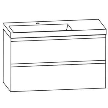 Puris Kera Plan Waschtisch mit Unterschrank - 122 cm Skizze