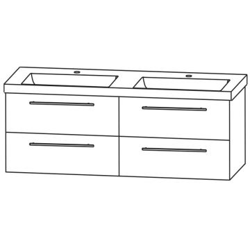 Puris Kera Plan Waschtisch mit Unterschrank - 142 cm Skizze