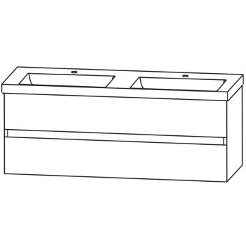 Puris Kera Plan Waschtisch mit Unterschrank - 142 cm Skizze