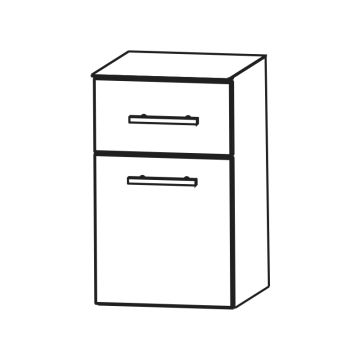 Puris Kera Plan Unterschrank - 30 cm, mit 1 Schubkasten, 1 Tür Skizze
