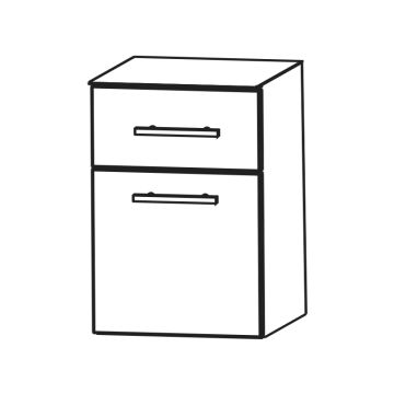 Puris Kera Plan Unterschrank - 40 cm, mit 1 Schubkasten, 1 Tür Skizze