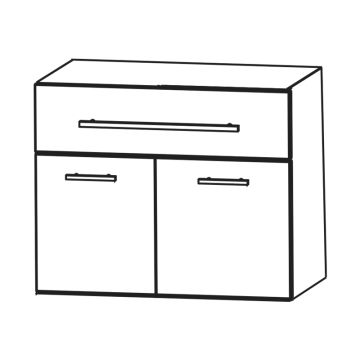 Puris Kera Plan Unterschrank - 60 cm, mit 1 Schubkasten, 2 Türen Skizze