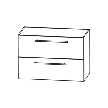 Puris Kera Plan Plattenunterschrank 60 cm 2 Auszüge Skizze