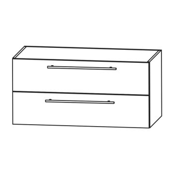 Puris Kera Plan Plattenunterschrank 90 cm 2 Auszüge Skizze