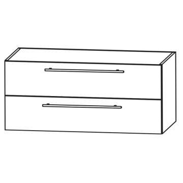 Puris Kera Plan Plattenunterschrank 120 cm 2 Auszüge Skizze