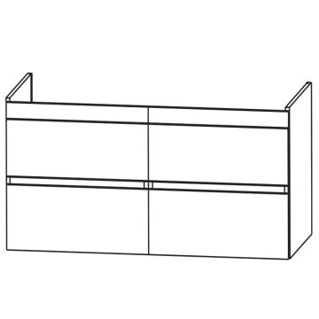 Puris Kera Plan Waschtischunterschrank - 127 cm Skizze
