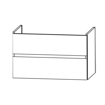Puris Kera Plan Waschtischunterschrank - 88 cm Skizze