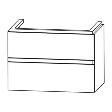 Puris Kera Plan Waschtischunterschrank - 90 cm Skizze