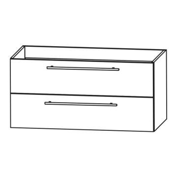 Puris Kera Plan Waschtischunterschrank 100 cm, 1 Auszug, 1 Schubkasten