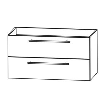 Puris Kera Plan Waschtischunterschrank 80 cm, 1 Auszug, 1 Schubkasten Skizze