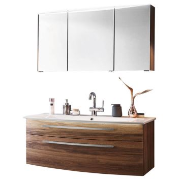 Puris Speed Badmöbel Set 18 100 cm mit Spiegelschrank mit LED Flächenleuchte