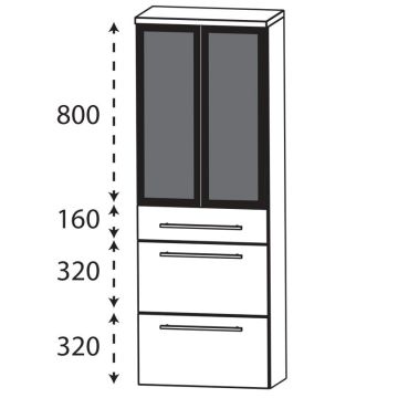 Puris Classic Line Hochschrank - 60 cm Skizze