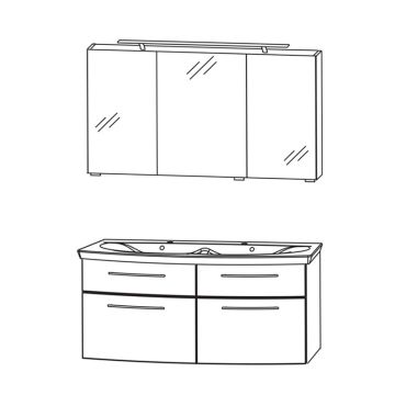 Puris Vuelta Badmöbel Set 1 - 141 cm, Doppelwaschtisch