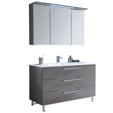 Puris Quada Badmöbel Set 2-3 -102 cm, Spiegelschrank Gesimsboden