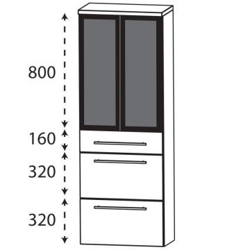 Puris Fine Line Hochschrank - 60 cm Skizze