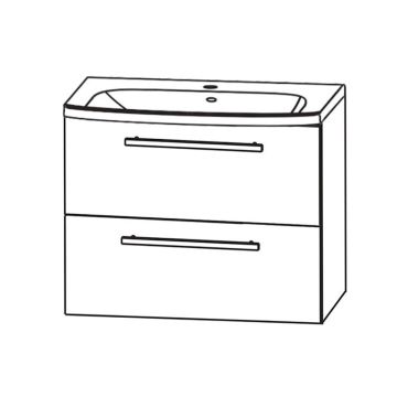 Puris Fine Line Waschtisch mit Unterschrank Set 4 - 65 cm Skizze