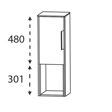 Puris D.Light Highboard - 32,5 cm Skizze