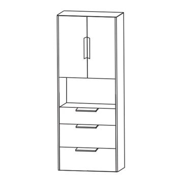 Puris D.Light Hochschrank - 62 cm Skizze