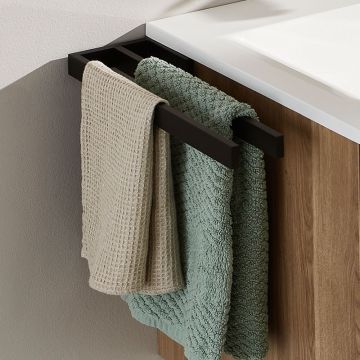 Puris Zubehör Handtuchhalter schwarz, zweiarmig, nach vorne geöffnet