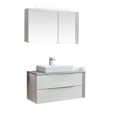 Puris Modern Life Badmöbel Set 6 rechts mit Griffleisten