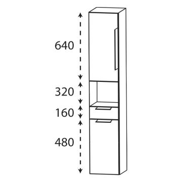 Puris Modern Life Hochschrank 40 cm Skizze