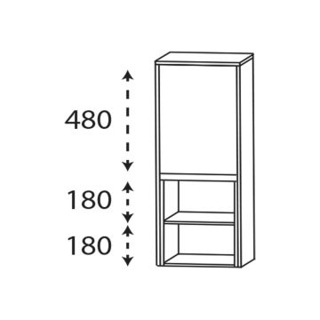 Puris New Xpression Highboard - 42,5 cm, Skizze