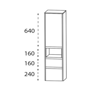Puris New Xpression Mittelschrank - 42,5 cm Skizze