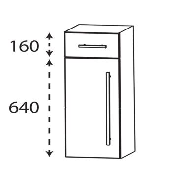 Puris Cmano Highboard - 40 cm Skizze