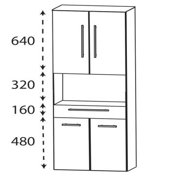 Puris Cmano Hochschrank - 60 cm Skizze
