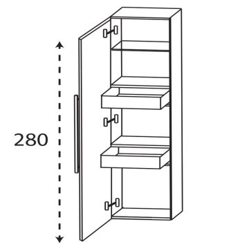 Puris Cmano Mittelschrank - 30 cm Skizze