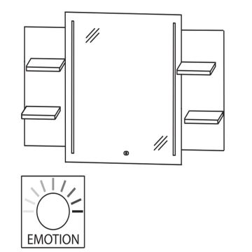 Puris Cmano Badspiegel - 120 cm Skizze