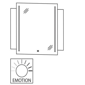 Puris Cmano Badspiegel - 90 cm Skizze