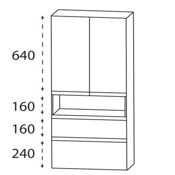 Puris Cpuro Mittelschrank - 60 cm Skizze