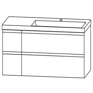 Puris Cpuro Waschtisch mit Unterschrank - 122 cm Skizze