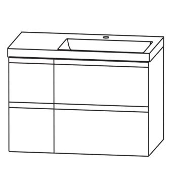 Puris Cpuro Waschtisch mit Unterschrank - 92 cm Skizze