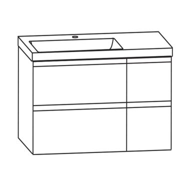 Puris Cpuro Waschtisch mit Unterschrank - 92 cm Skizze