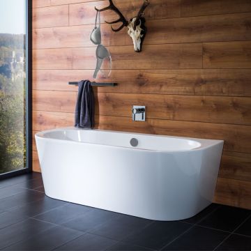 Repabad Livorno Freistehende Badewanne - 165/75 oval F Wand - Acryl