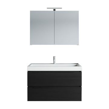 Riho Spring Vow Badmöbel Set 3 - 100 cm, Spiegelschrank, Mineralguss-WT, WTU